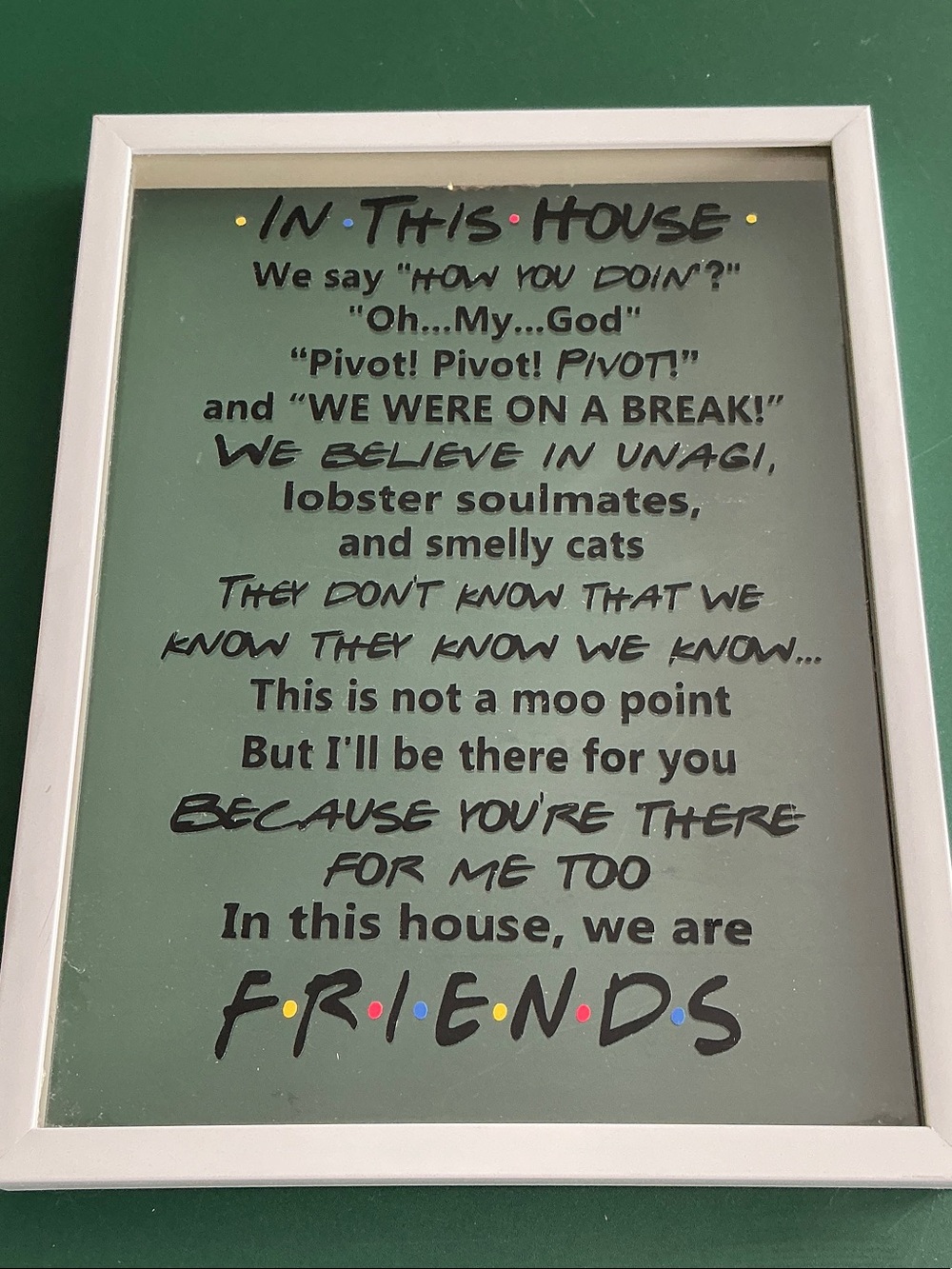 In this house FRIENDS Frame